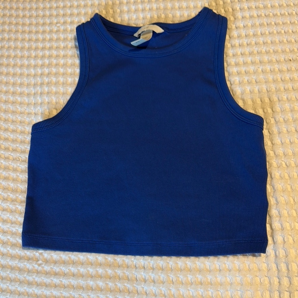 H&M Blue Crop Tank Top